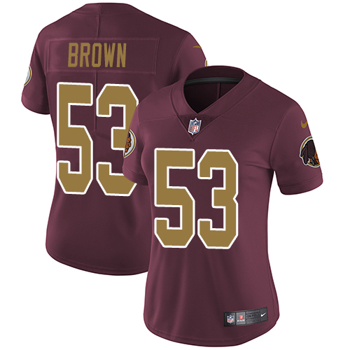 Nike Redskins #53 Zach Brown Burgundy Red Alternate Women's Stitched NFL Vapor Untouchable Limited Jersey